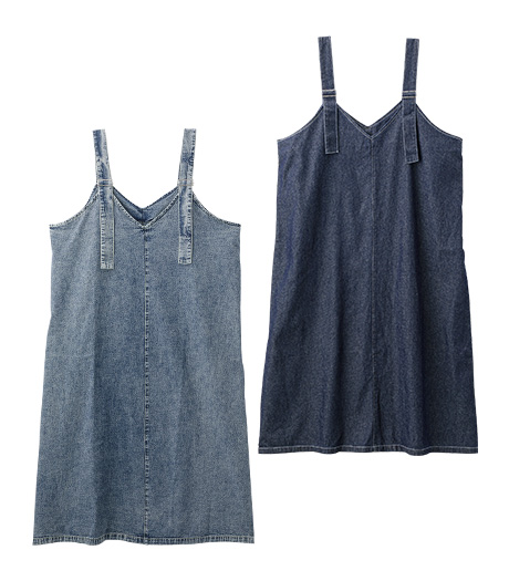 【大きなサイズ】レディースジャンパースカートワンピースサイズ：3L・4L商品番号：07-104-602-21～