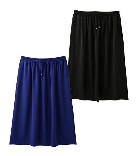 ～ウエストギャザーでノンストレス、さらとした肌触りと穿き心地～【大きなサイズ】レディースすっきりメイクスカートサイズ：2L・3L・4L商品番号：07-131-805-81～