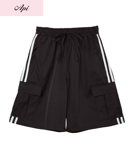 ~サイドラインの入ったトレンドのハーフ丈パンツ~【Api】【トレンドスタイル】レディースハーフラインパンツ商品番号:41-107-521-21~24