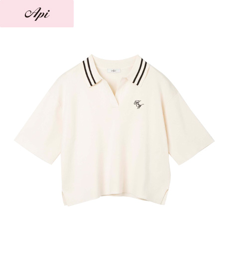 ~胸元の刺しゅうがワンポイント~【Api】【トレンドスタイル】レディースニットプルオーバー商品番号:41-102-245-01~、21~