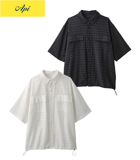 ~シアー素材がアクセント~【Api】【トレンドスタイル】メンズシアーフラップシャツサイズ:M・L商品番号:51-201-108-81~