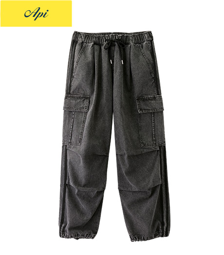 ~ライン使いがポイント~【Api】【トレンドスタイル】メンズラインカーゴデニムパンツサイズ:M・L商品番号:51-202-108-01~