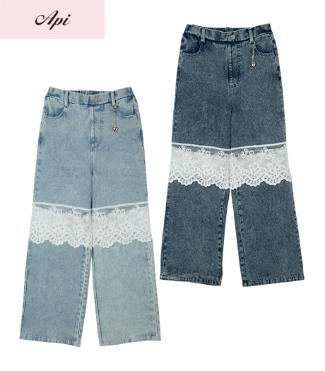 ～雑誌Ｃｕｕｇａｌモデルが着るトレンドコーデ～【Ａｐｉ】【トレンドスタイル】ガールズワイドパンツカラー：ライトブルーブルーサイズ：140・150・160㎝商品番号：62-581-323-41～46