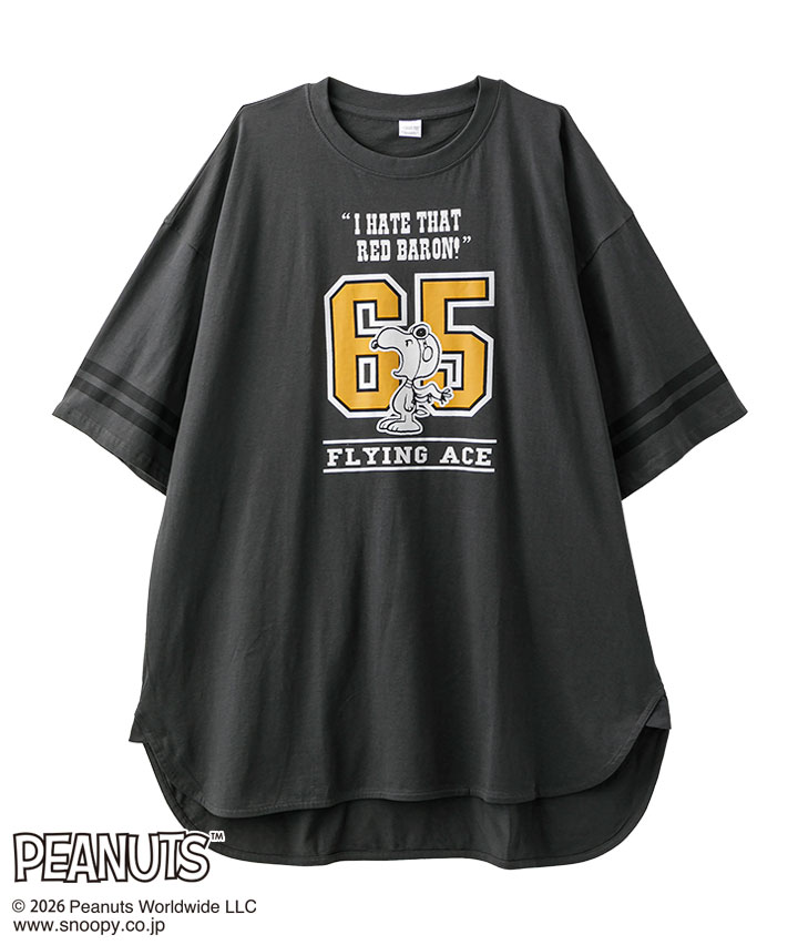 【PEANUTS】レディースフットボールTシャツサイズ:3Lサイズ / 4Lサイズ商品番号:07-101-818-01~