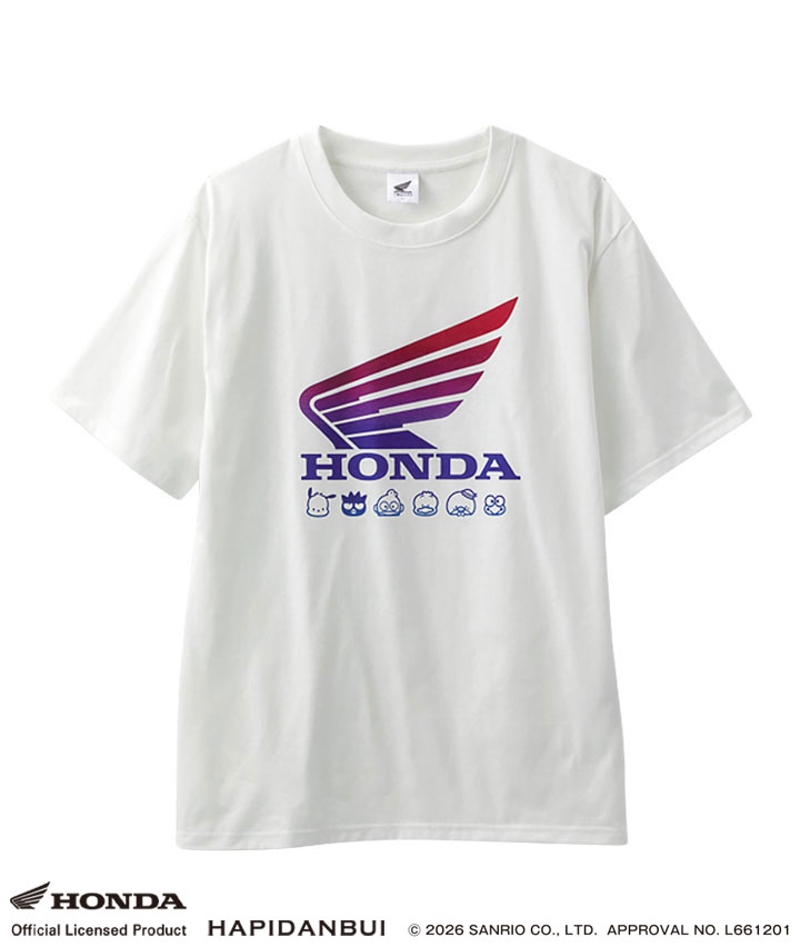 【HONDA×はぴだんぶい】メンズ半袖ウィングプリントTシャツ商品番号:51-511-046-81~