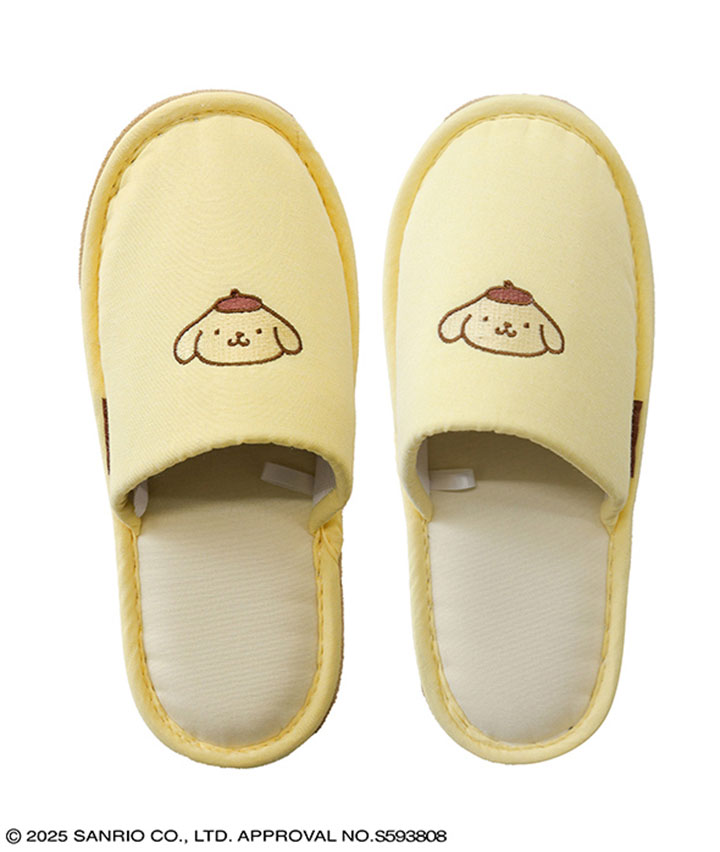 【サンリオキャラクターズ】(ポムポムプリン)刺しゅうスリッパサイズ:22~24㎝商品番号:84-601-319-01~
