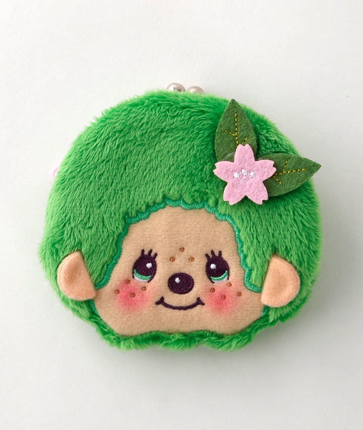 【モンチッチ】和キャラがま口ポーチ（抹茶）商品番号：32-570-082-01～