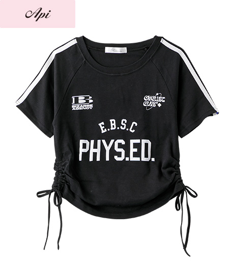 ～スポーティーな短丈トップス～【Ａｐｉ】【トレンドスタイル】レディースラグランドロストTシャツ商品番号：41-101-576-61～64