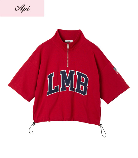 ～トレンドのカレッジデザイン～【Ａｐｉ】【トレンドスタイル】レディースハーフジッププルオーバー商品番号：41-101-566-01～06