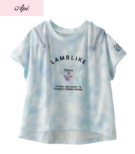 ～雑誌Ｃｕｕｇａｌモデルが着るトレンドコーデ～【Ａｐｉ】【トレンドスタイル】ガールズＴシャツカラー：ラベンダーサックスサイズ：120・130cm商品番号：62-705-337-01～04