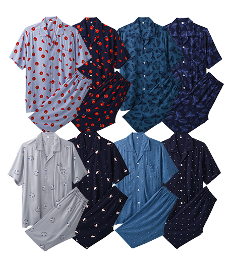 ~夏のおすすめひんやりパジャマ~【COOL】メンズシャツパジャマサイズ:M・L商品番号:74-511-030-01~0674-511-031-01~0674-511-032-01~0674-511-033-01~06