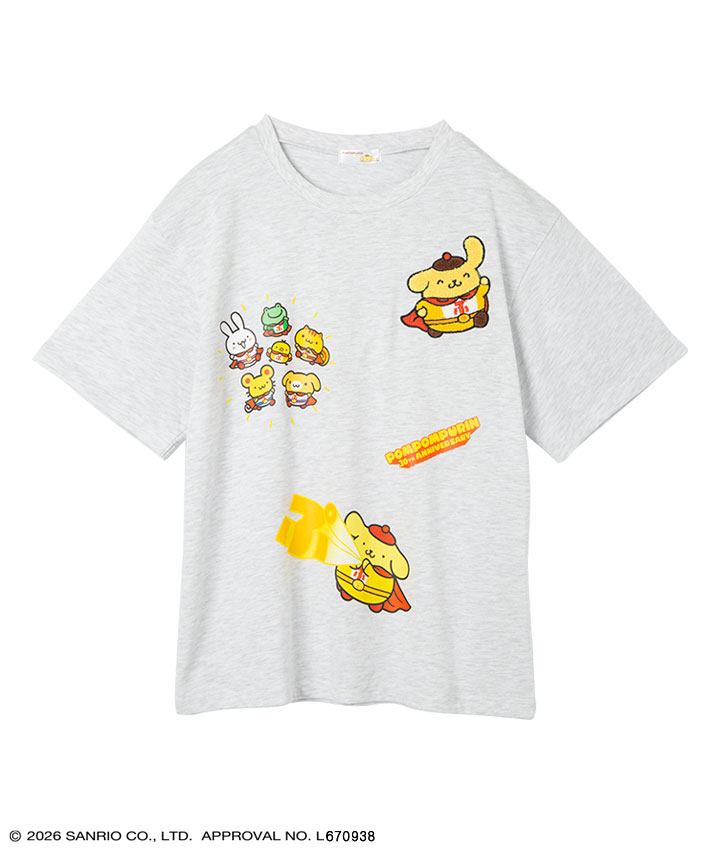 【サンリオキャラクターズ】レディースサガラ刺しゅうプリントＴシャツ商品番号：41-201-702-01～