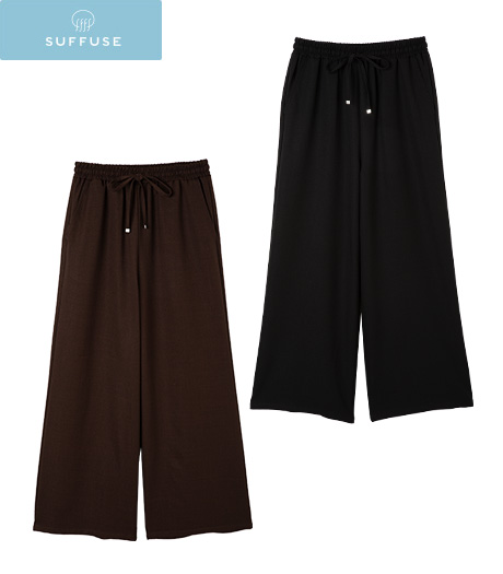 ～ひんやりタッチの快適パンツ～【ＳＵＦＦＵＳＥ】【今風カジュアル】レディース接触冷感ストレートパンツ商品番号：43-531-764-01～