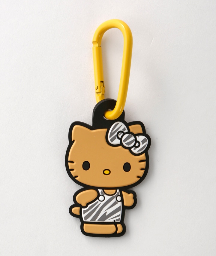 【サンリオキャラクターズ】（ハローキティ）ラバーマスコット付きカラビナ 日焼けキティ ゼブラ商品番号：33-621-032-03～