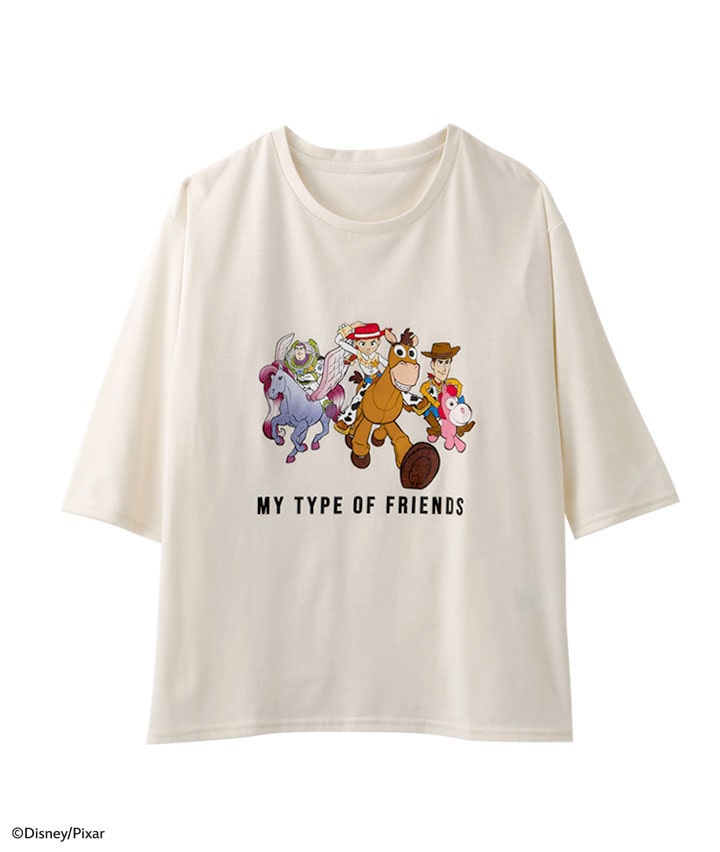 【Ｄｉｓｎｅｙ Ｐｉｘａｒ】（トイストーリー５）レディース五分袖プリントＴシャツサイズ：Ｍサイズ / Ｌサイズ / ＬＬサイズ商品コード：42-201-245-01～