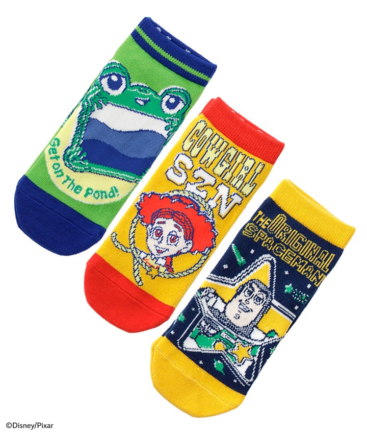 【Ｄｉｓｎｅｙ Ｐｉｘａｒ】（トイストーリー５）（３足組）レディースフロント柄ソックスサイズ：２３～２５㎝商品コード：73-561-601-01～