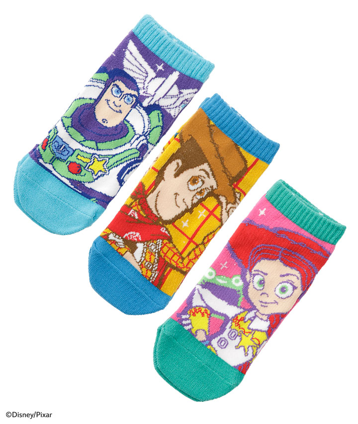 【Ｄｉｓｎｅｙ Ｐｉｘａｒ】（トイストーリー５）（３足組）レディースフロント柄ソックスサイズ：２３～２５㎝商品コード：73-561-601-21～
