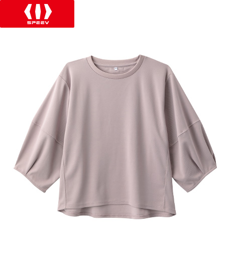 ～スポーツデザインTシャツで快適に～【ＳＰＥＥＶ】【アクティブスタイル】レディースボリュームスリーブカットソーカラー：パープルサイズ：M/L商品番号：03-001-603-25~
