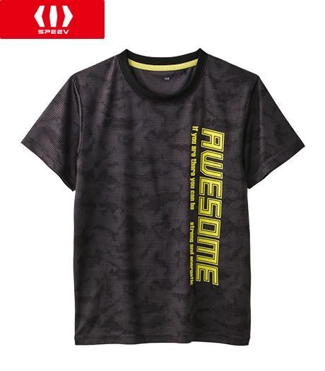 ~デザイン色々で選ぶ楽しさ~【SPEEV】【アクティブスタイル】ボーイズ半袖Tシャツカラー:ブラックサイズ:130・140・150・160・170㎝商品番号:61-546-743-41~